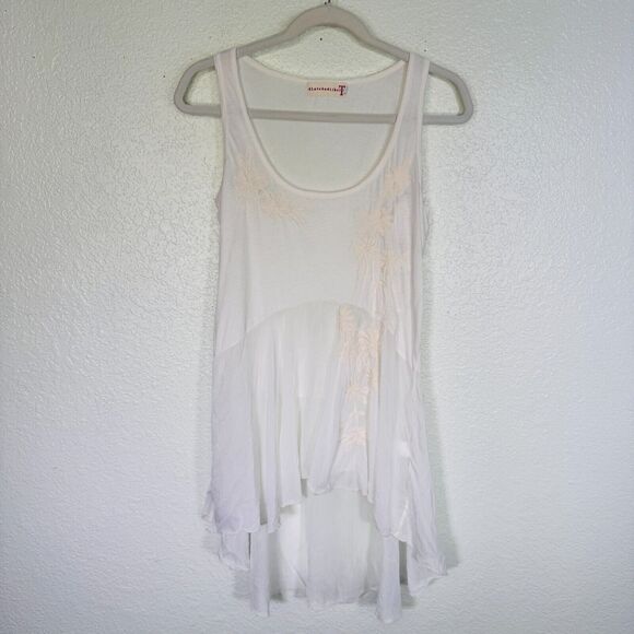 Johnny Was Tops - Johnny Was 4 Love and Liberty Top Womens XS Embroidered Floral Hi Lo Lagenlook